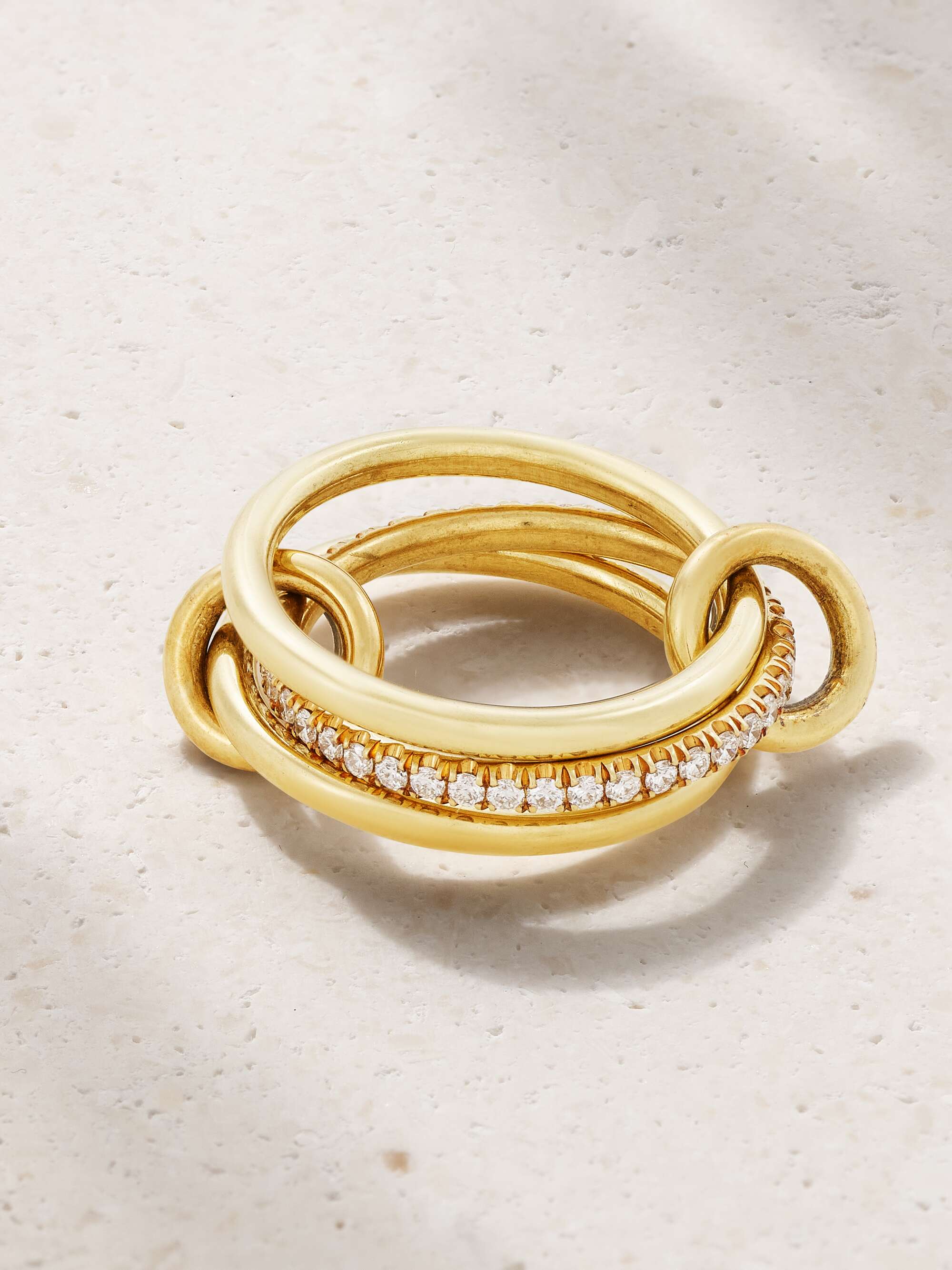 Sonny set of three 18-karat gold diamond rings