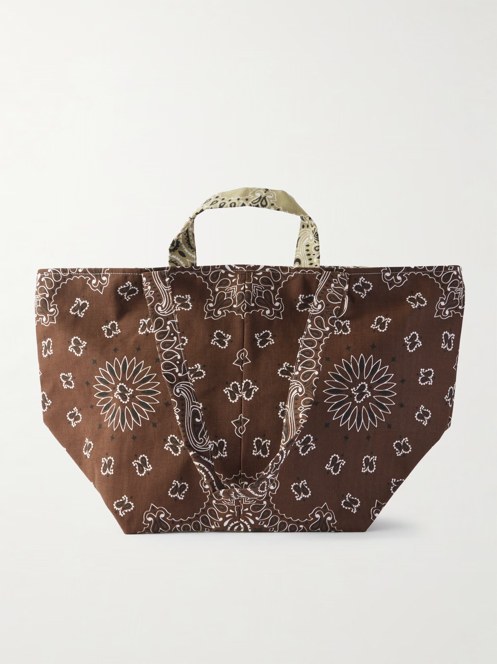 Bandana-print cotton-canvas tote