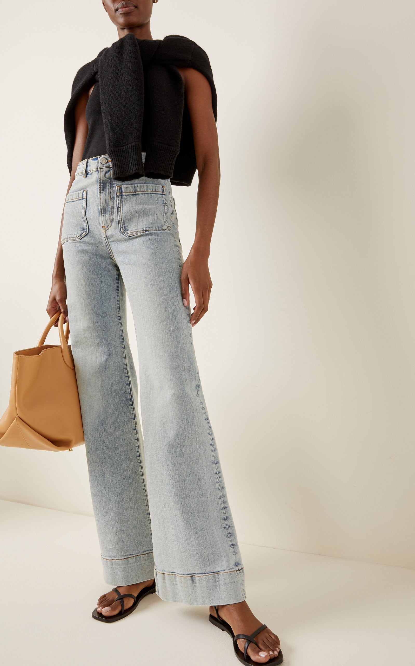 St Monica Stretch High-Rise Flared-Leg Jeans